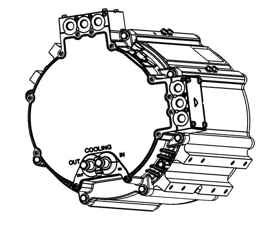 Figure 3 -Motor coolant inlet and outlet ports