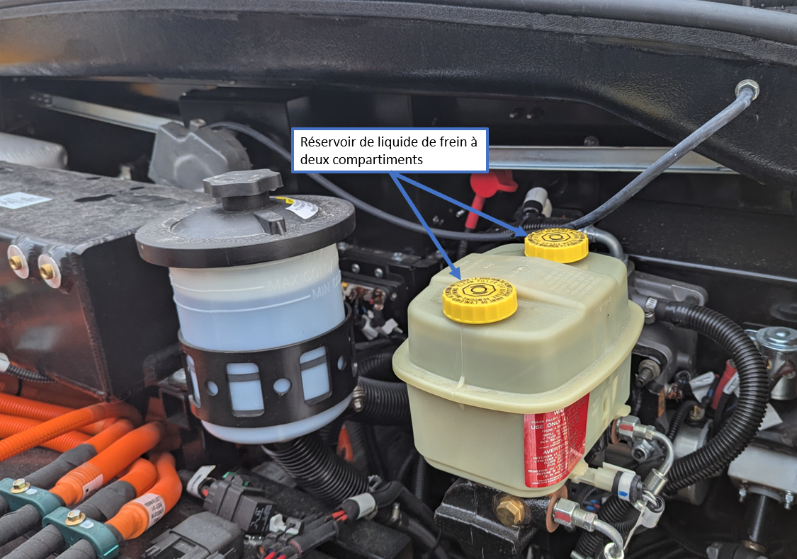 – Réservoir de liquide de frein.